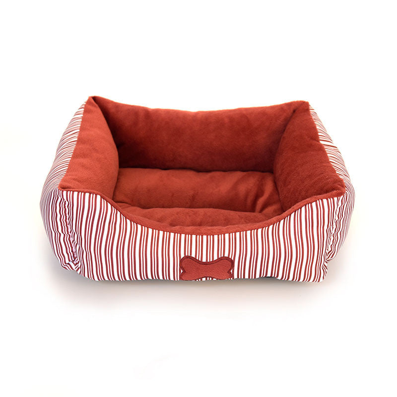 KFX-6427581 Cozy Bone Pattern Teddy Kennel for Small and Medium Pets - All Seasons Pet Nest