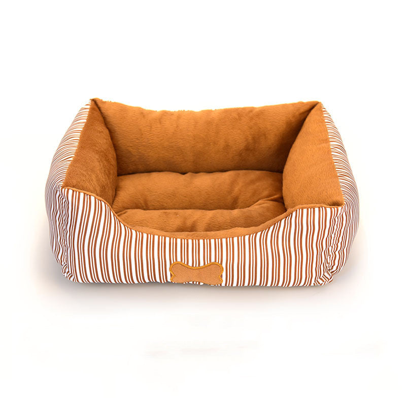 KFX-6427581 Cozy Bone Pattern Teddy Kennel for Small and Medium Pets - All Seasons Pet Nest