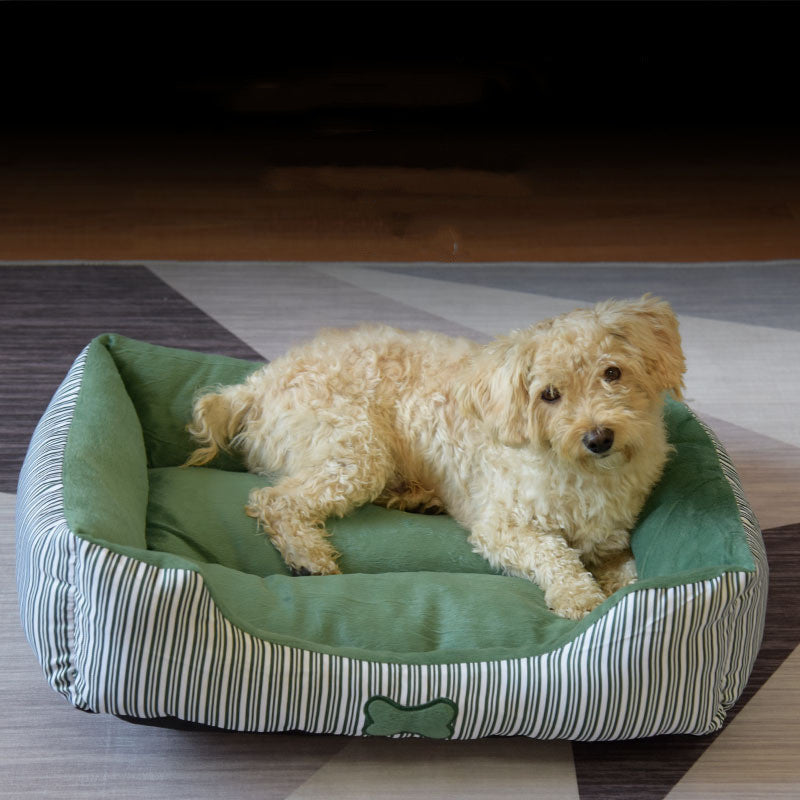 KFX-6427581 Cozy Bone Pattern Teddy Kennel for Small and Medium Pets - All Seasons Pet Nest