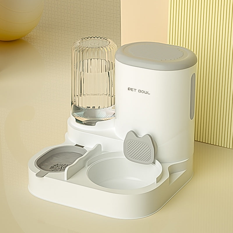 KFX-6429501 Automatic Cat Water Fountain with Integrated Double Stainless Steel Bowls - Available in Multiple Colors