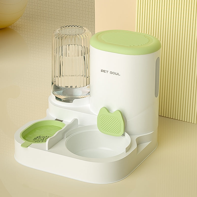 KFX-6429501 Automatic Cat Water Fountain with Integrated Double Stainless Steel Bowls - Available in Multiple Colors