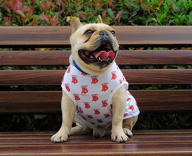 KFX-6429885 Stylish Black and White Full Print Dog Vest for Small Pets