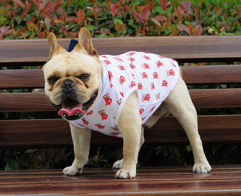 KFX-6429885 Stylish Black and White Full Print Dog Vest for Small Pets