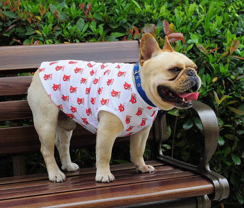 KFX-6429885 Stylish Black and White Full Print Dog Vest for Small Pets