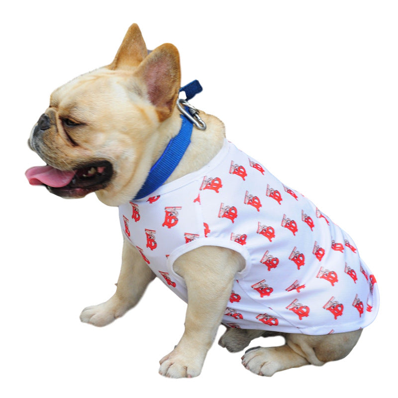 KFX-6429885 Stylish Black and White Full Print Dog Vest for Small Pets
