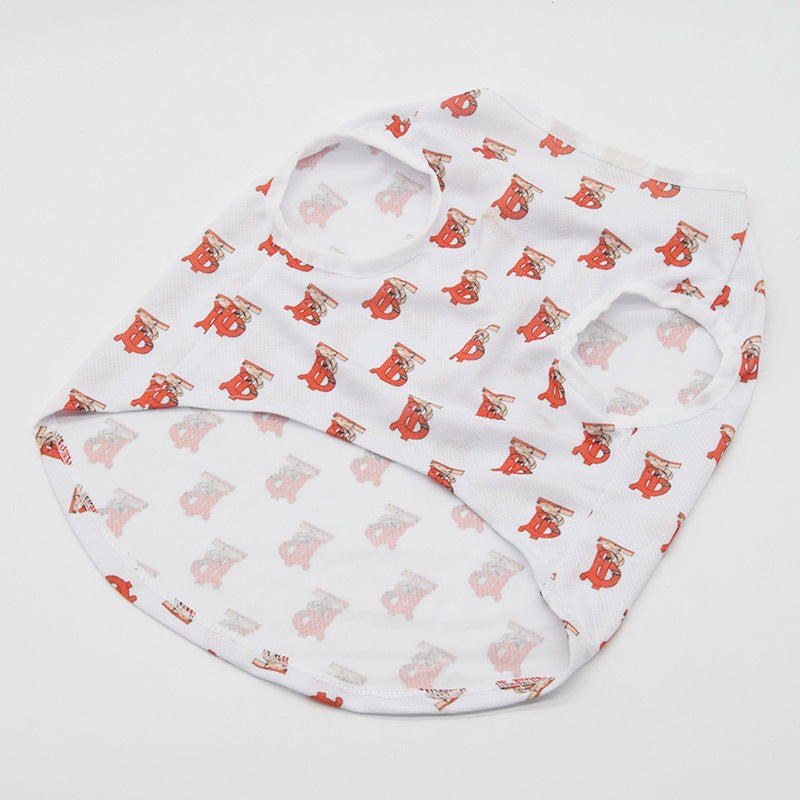 KFX-6429885 Stylish Black and White Full Print Dog Vest for Small Pets