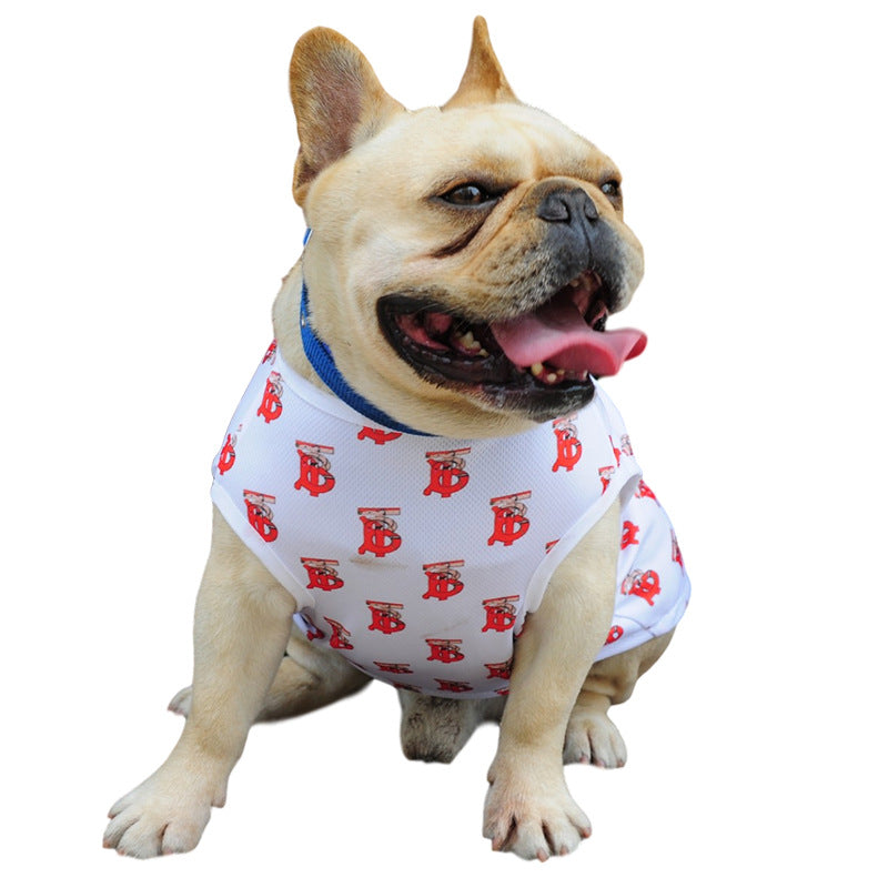 KFX-6429885 Stylish Black and White Full Print Dog Vest for Small Pets