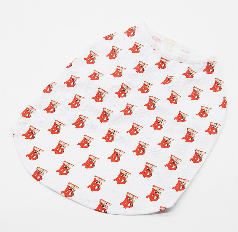 KFX-6429885 Stylish Black and White Full Print Dog Vest for Small Pets