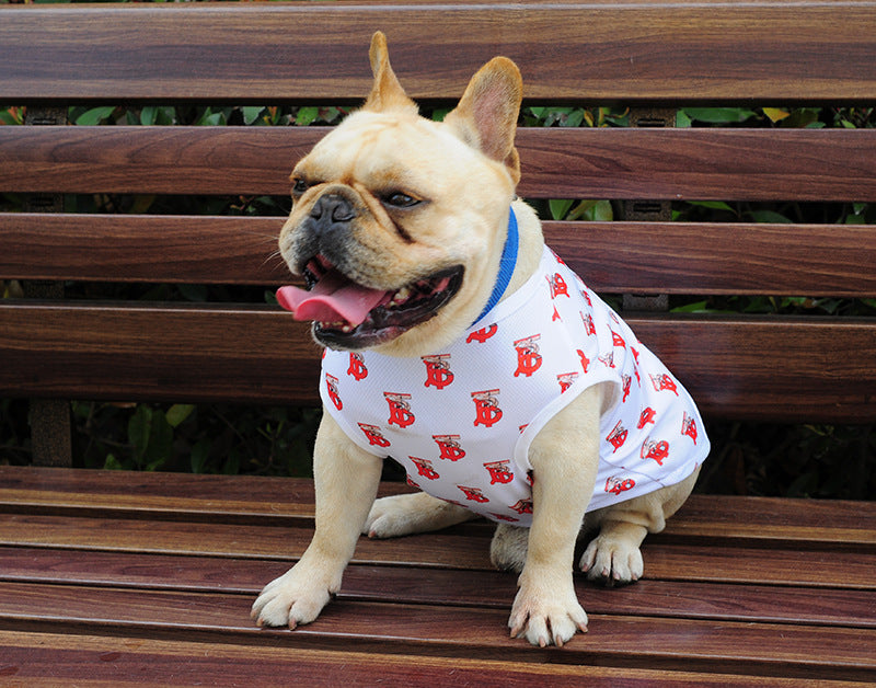 KFX-6429885 Stylish Black and White Full Print Dog Vest for Small Pets