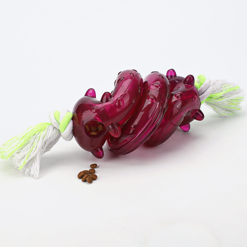 KFX-6431933 Interactive Dog Toy with Leakage Feature for Dental Health - TPR and Cotton Rope - Small and Large Sizes Available