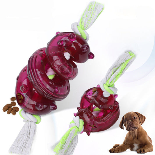 KFX-6431933 Interactive Dog Toy with Leakage Feature for Dental Health - TPR and Cotton Rope - Small and Large Sizes Available