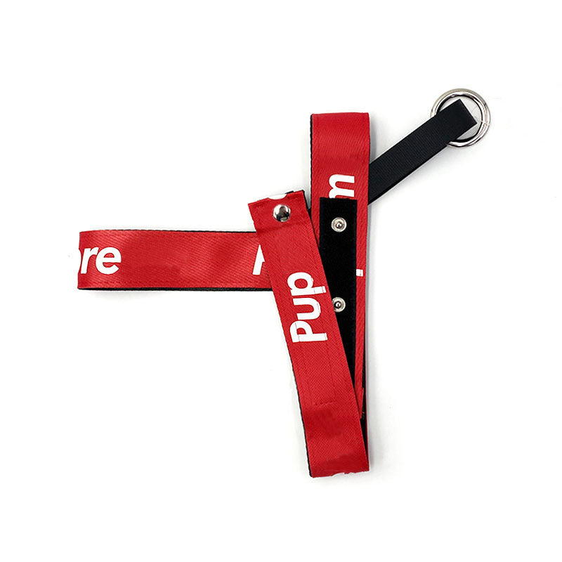 KFX-6432573 Red Dog Chest Harness for Small, Medium, and Large Breeds with Towing Rope 150cm