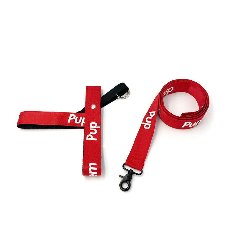 KFX-6432573 Red Dog Chest Harness for Small, Medium, and Large Breeds with Towing Rope 150cm