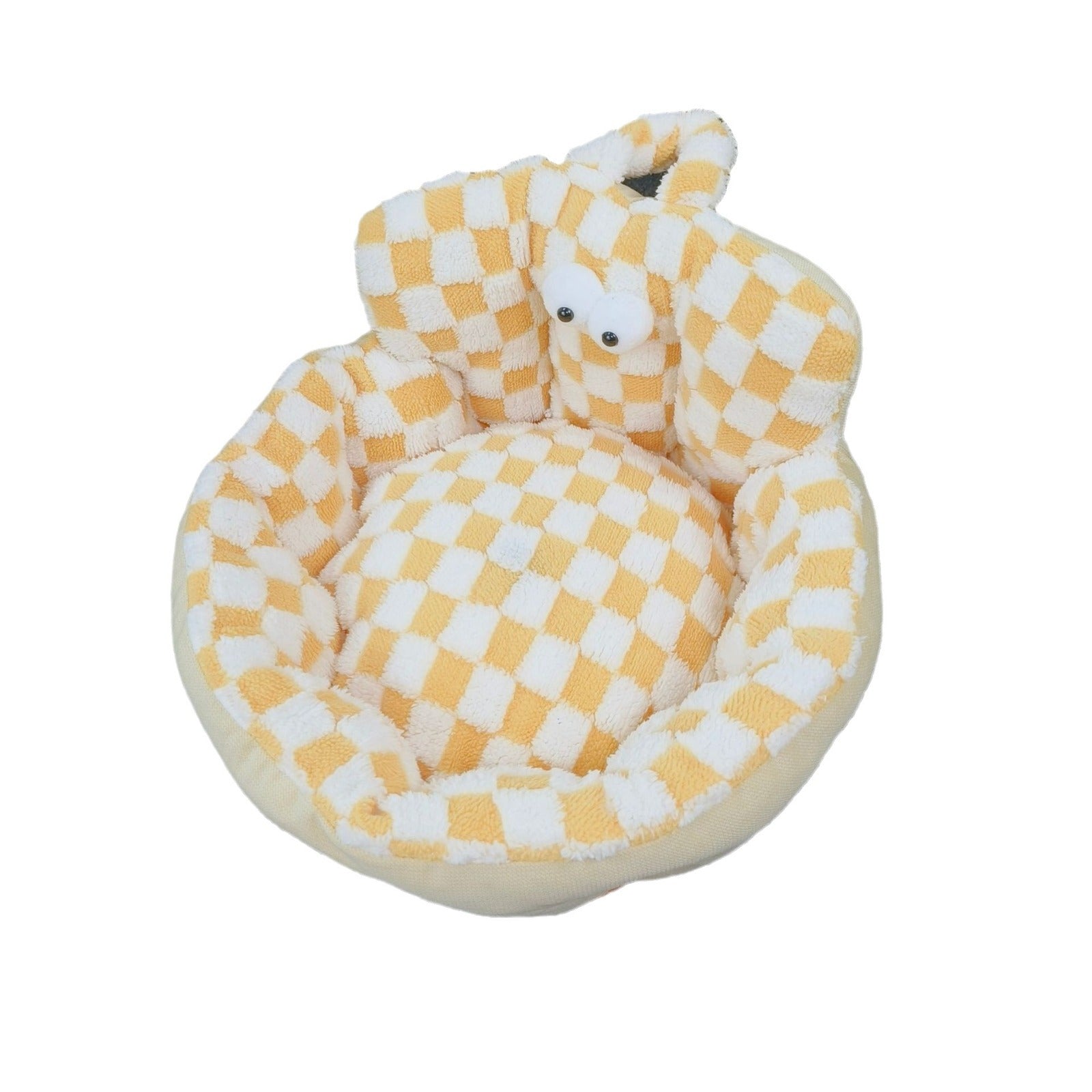 KFX-6433341 Cozy Round Pet Bed for Dogs and Cats, Soft Multi-Season Design, 48cm & 60cm Sizes Available