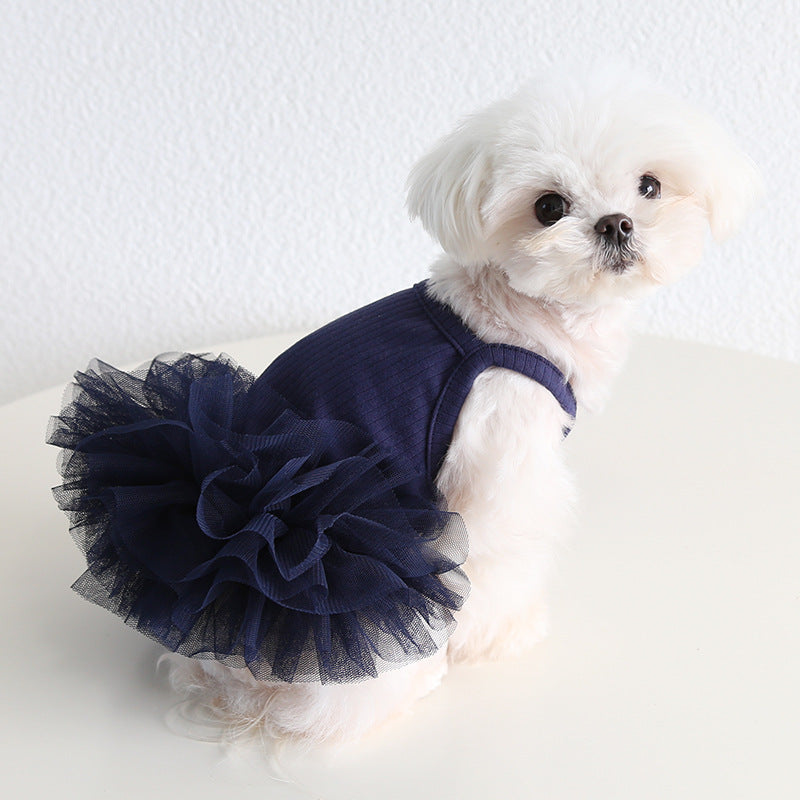 KFX-6433853 Elegant Ballet Pettiskirt for Dogs and Cats in Pink, Purple, Gray, and Blue - Casual Cotton Pet Clothing