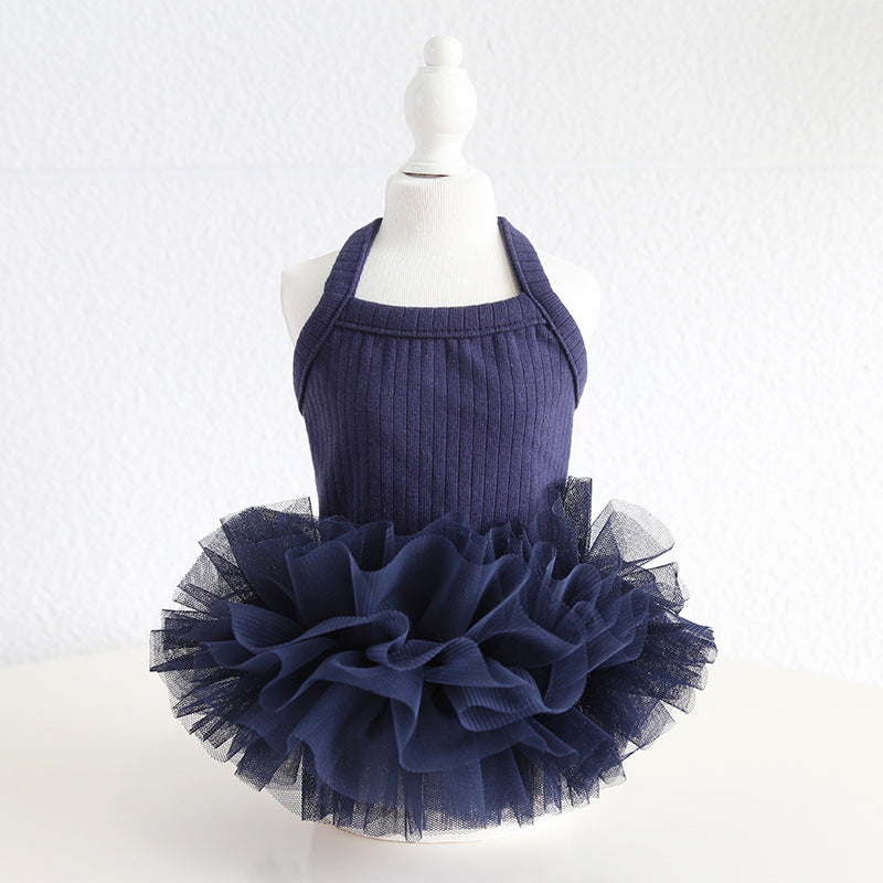 KFX-6433853 Elegant Ballet Pettiskirt for Dogs and Cats in Pink, Purple, Gray, and Blue - Casual Cotton Pet Clothing