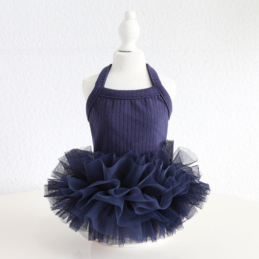 KFX-6433853 Elegant Ballet Pettiskirt for Dogs and Cats in Pink, Purple, Gray, and Blue - Casual Cotton Pet Clothing