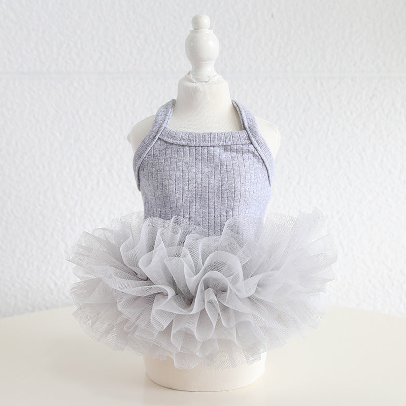 KFX-6433853 Elegant Ballet Pettiskirt for Dogs and Cats in Pink, Purple, Gray, and Blue - Casual Cotton Pet Clothing
