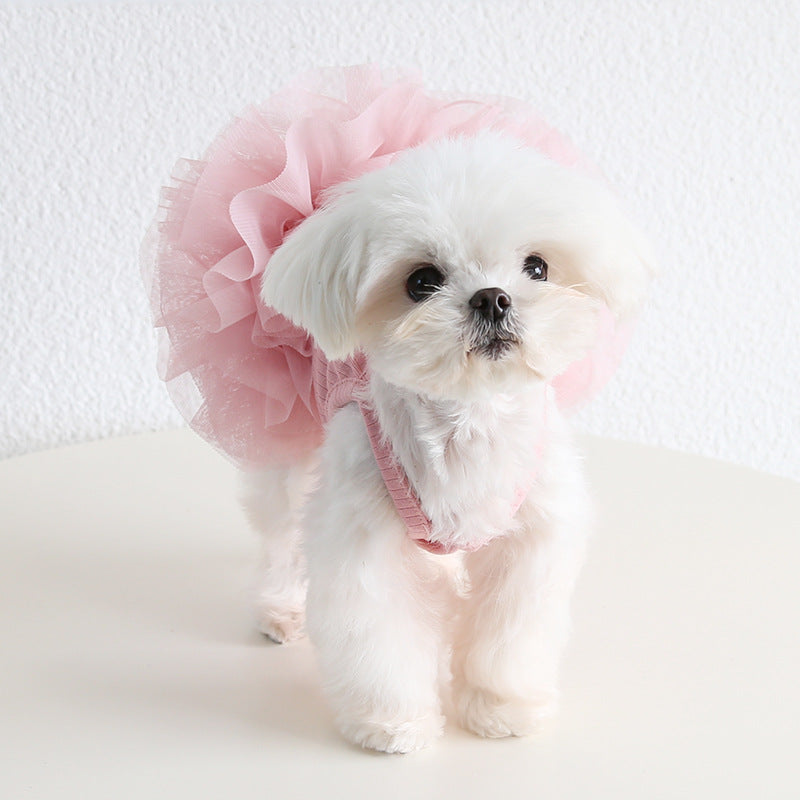 KFX-6433853 Elegant Ballet Pettiskirt for Dogs and Cats in Pink, Purple, Gray, and Blue - Casual Cotton Pet Clothing