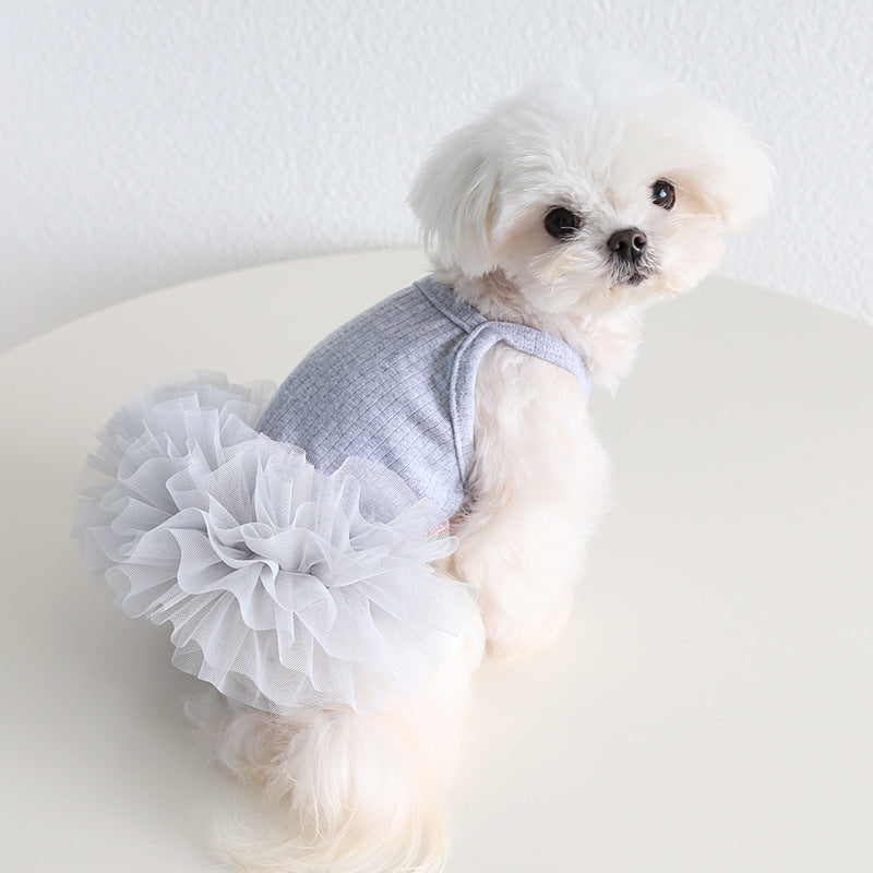 KFX-6433853 Elegant Ballet Pettiskirt for Dogs and Cats in Pink, Purple, Gray, and Blue - Casual Cotton Pet Clothing