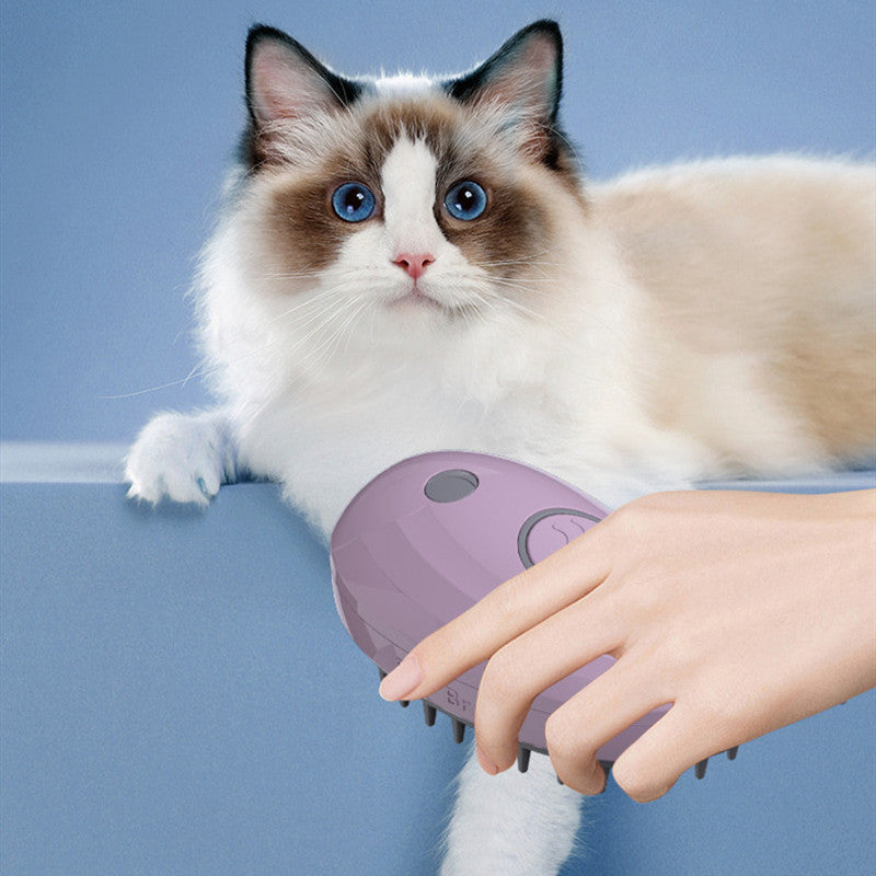 KFX-6434877 Three-in-One Pet Spray Comb for Dogs and Cats - Hair Removal Brush in Sky Blue and Rose Red