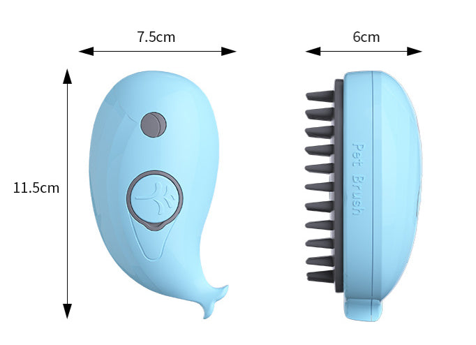KFX-6434877 Three-in-One Pet Spray Comb for Dogs and Cats - Hair Removal Brush in Sky Blue and Rose Red