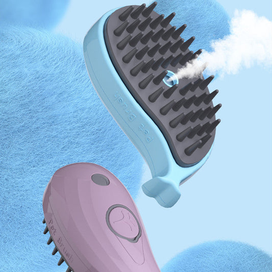 KFX-6434877 Three-in-One Pet Spray Comb for Dogs and Cats - Hair Removal Brush in Sky Blue and Rose Red