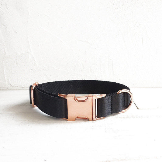 KFX-6435133 Personalized Black Dog Collar - Durable Polyester, Multiple Sizes Available (XS-XL)