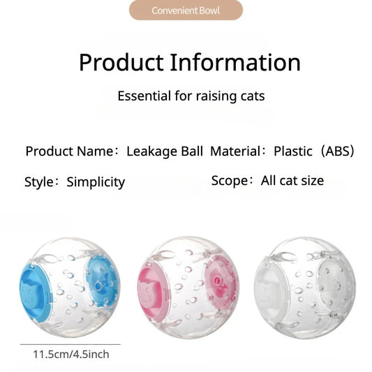 KFX-6436541 Interactive Slow Feeding Ball for Cats and Dogs - Treat Dispenser and Training Toy - Non-Toxic ABS Material