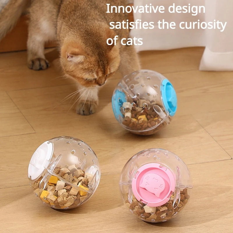 KFX-6436541 Interactive Slow Feeding Ball for Cats and Dogs - Treat Dispenser and Training Toy - Non-Toxic ABS Material
