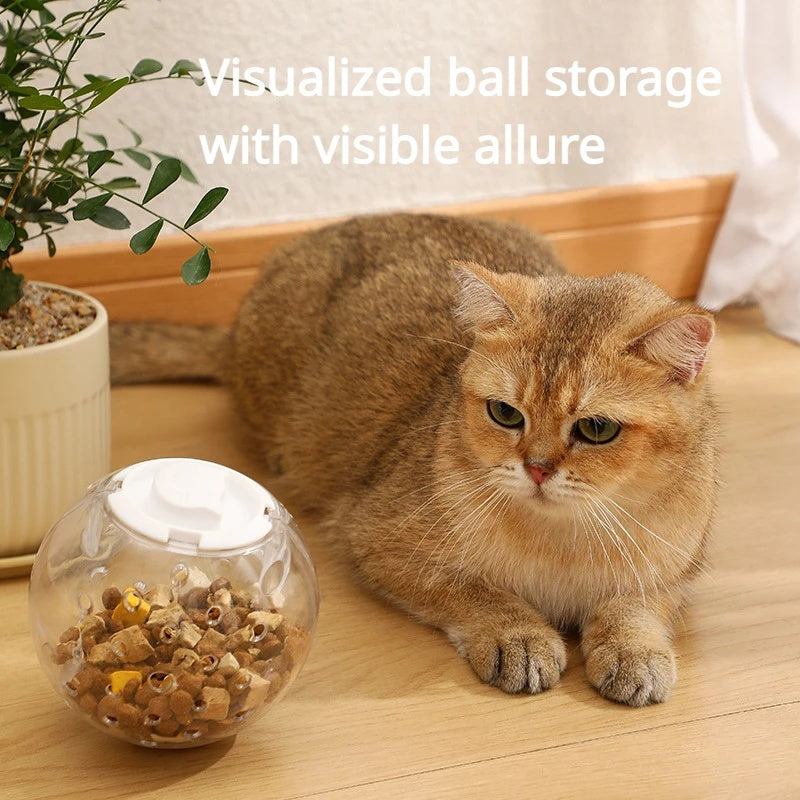 KFX-6436541 Interactive Slow Feeding Ball for Cats and Dogs - Treat Dispenser and Training Toy - Non-Toxic ABS Material