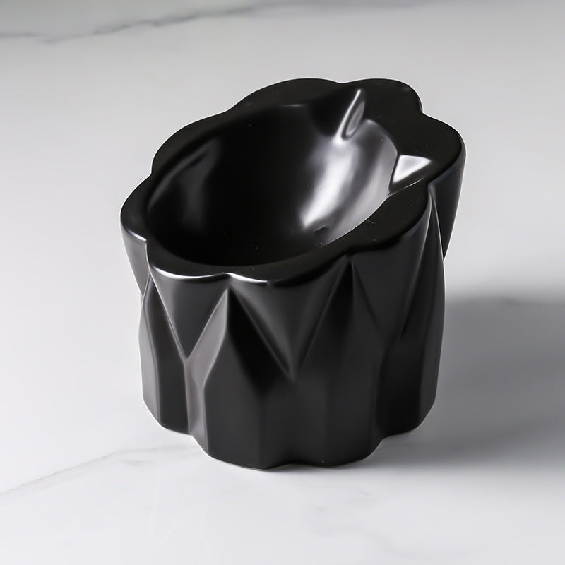 KFX-6439229 Ceramic Cat Food Bowl with High-Leg Incline for Cervical Spine Support