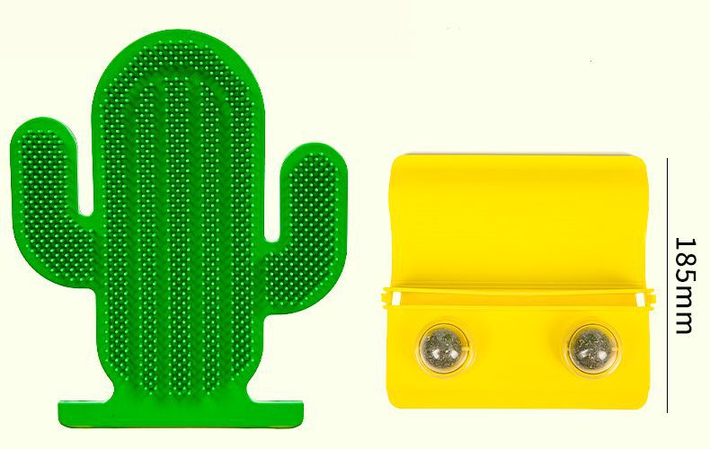 KFX-6440637 Cactus Cat Hair Scrubber and Corner Tickle Toy with Catnip Balls and Mint Powder
