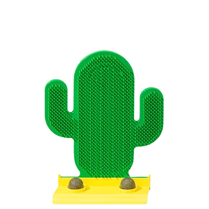 KFX-6440637 Cactus Cat Hair Scrubber and Corner Tickle Toy with Catnip Balls and Mint Powder