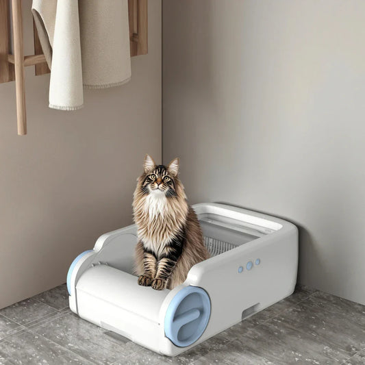 KFX-644243 Automatic Cat Litter Box with Odor Control, Easy Clean Features, and Modular Design