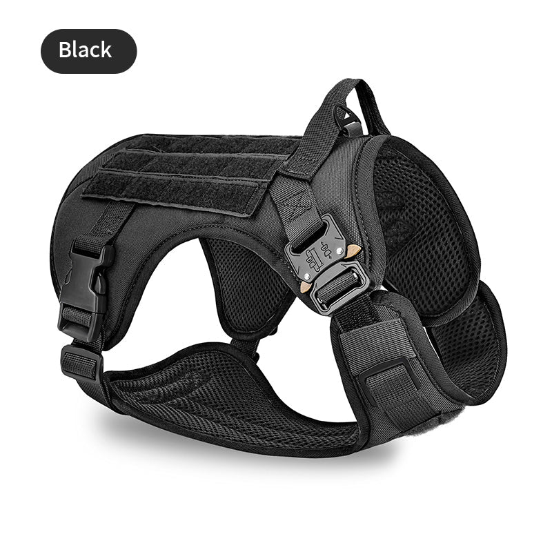 KFX-6444093 Tactical Camouflage Adjustable Harness for Large Dogs - Ideal for Training, Outdoor Activities, and Service Use
