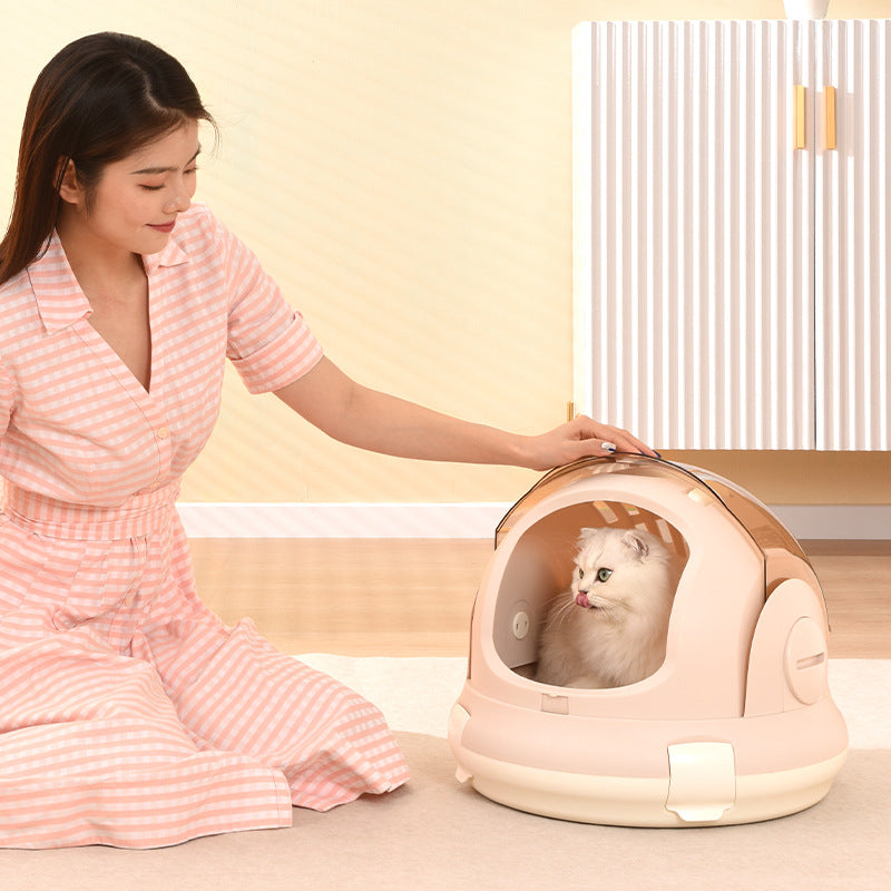 KFX-6444861 Portable Cat Litter Box with Urine Separator - Elegant Gray and Champagne Options