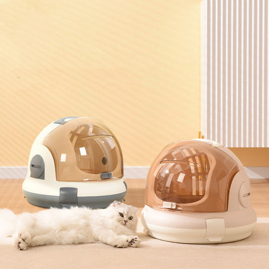 KFX-6444861 Portable Cat Litter Box with Urine Separator - Elegant Gray and Champagne Options