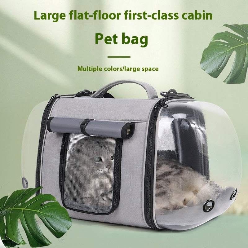 KFX-6447037 Outdoor Large Capacity One-shoulder Pet Carrier - Breathable Oxford Fabric Capsule for Cats up to 10kg
