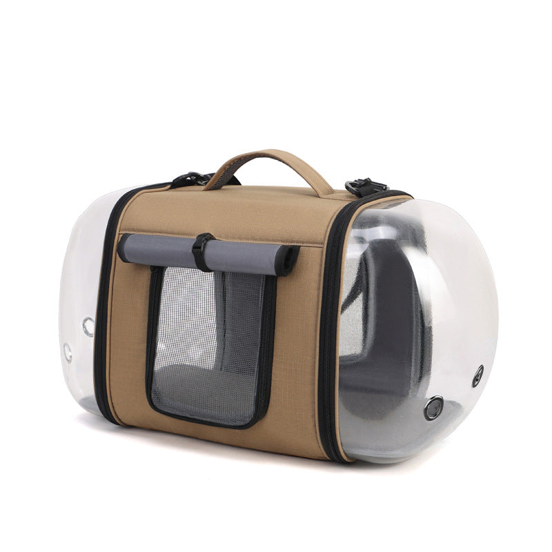 KFX-6447037 Outdoor Large Capacity One-shoulder Pet Carrier - Breathable Oxford Fabric Capsule for Cats up to 10kg
