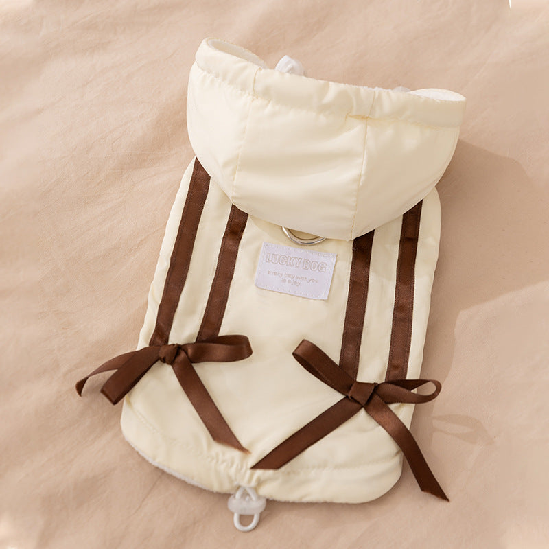 KFX-6449341 Warm Winter Bow Tie Vest for Small Dogs and Cats - Cozy and Stylish Pet Jacket