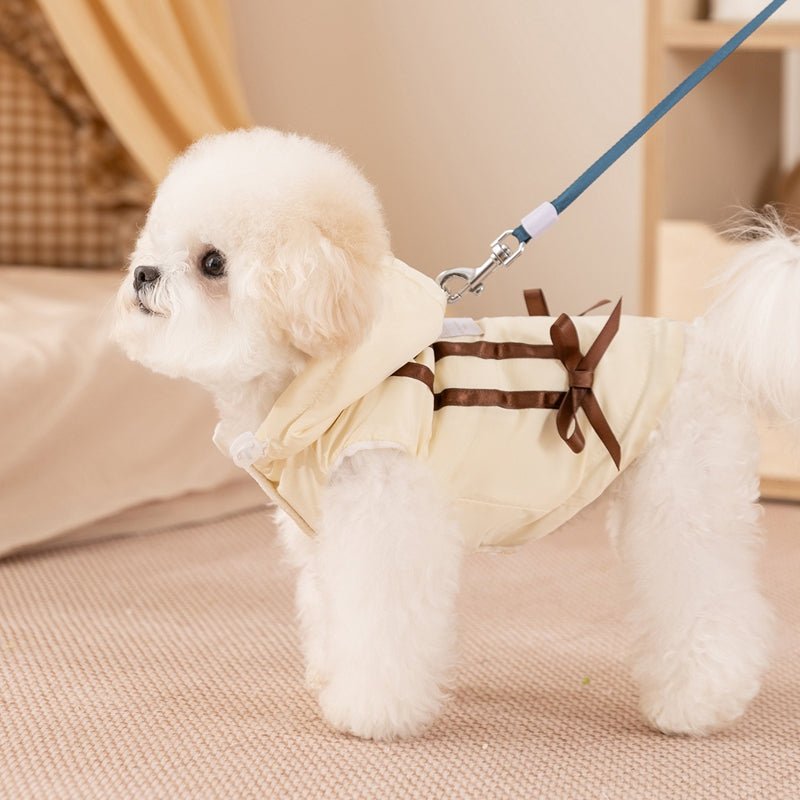 KFX-6449341 Warm Winter Bow Tie Vest for Small Dogs and Cats - Cozy and Stylish Pet Jacket