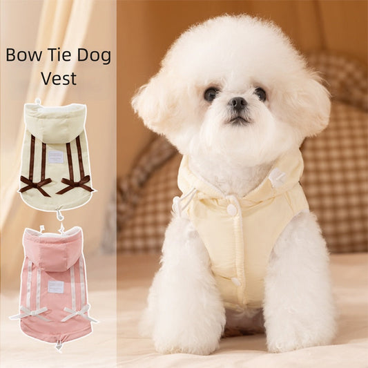 KFX-6449341 Warm Winter Bow Tie Vest for Small Dogs and Cats - Cozy and Stylish Pet Jacket
