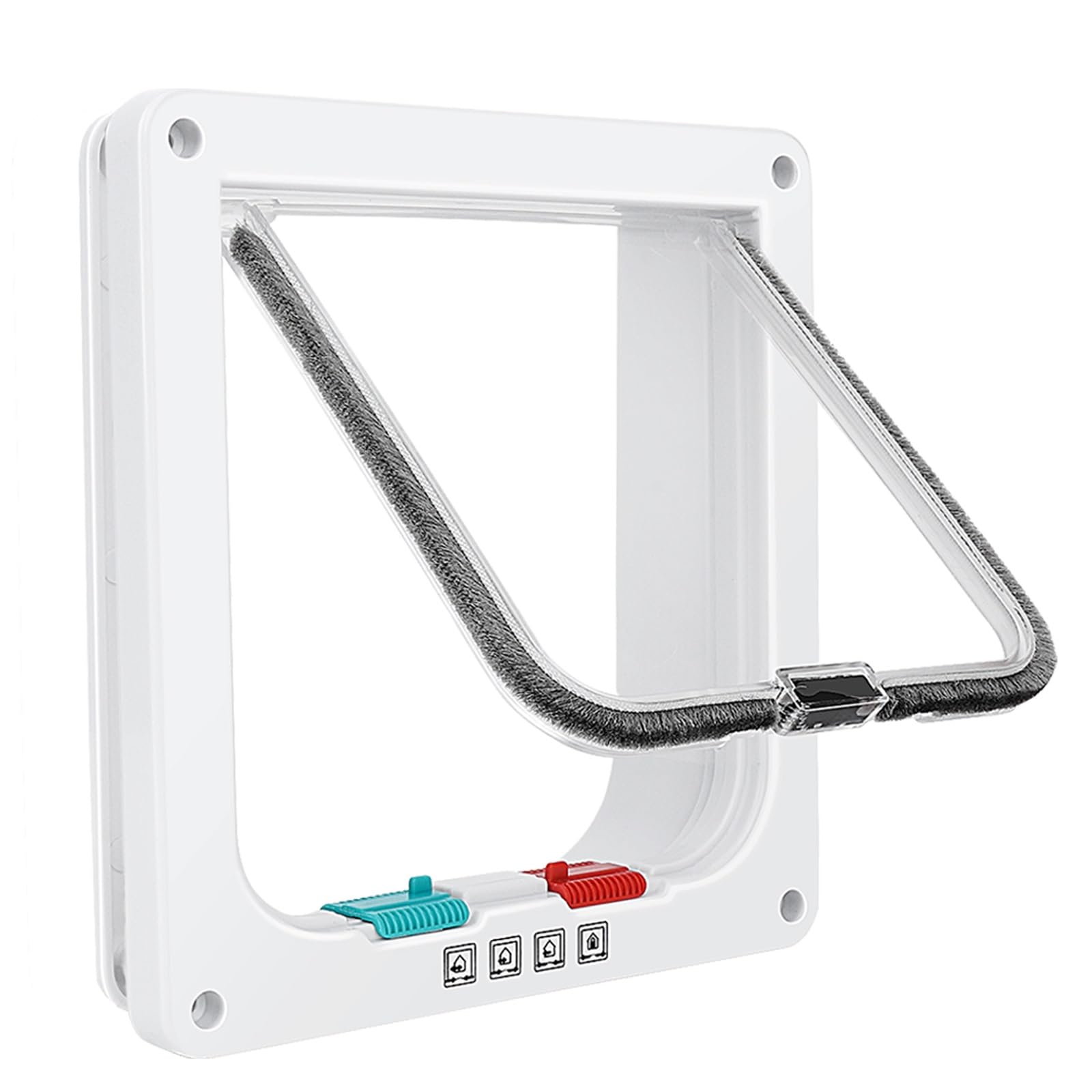KFX-6452029 Weatherproof Cat Flap Door for Thin Windows and Sliding Doors with 4 Lock Modes