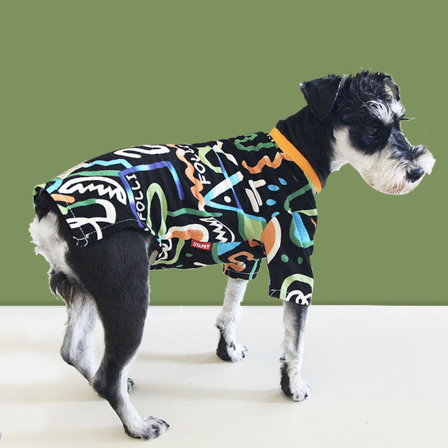 KFX-6452925 Casual Black and White Pet Sweater for Spring and Summer