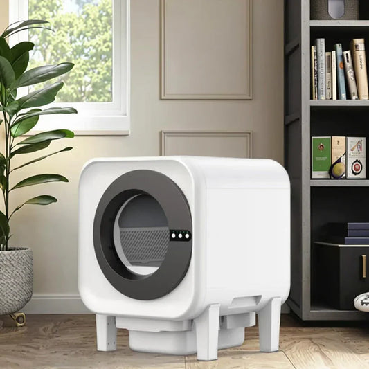KFX-645395 Intelligent Automatic Cat Litter Box for Multicat Use – Eco-Friendly, Easy Clean Plastic Design