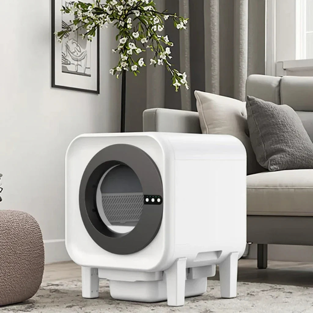 KFX-645395 Intelligent Automatic Cat Litter Box for Multicat Use – Eco-Friendly, Easy Clean Plastic Design