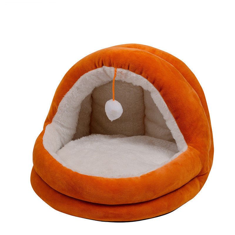 KFX-6454589 Cozy Yurt Pet Nest in Multiple Colors - Soft Shu Cotton Velvet and Plush Filling