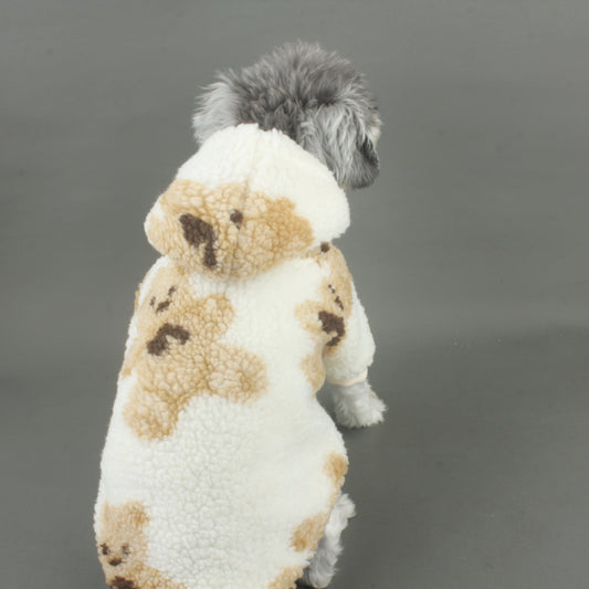 KFX-6456893 Cozy Cartoon Bear Coat for Dogs - Cotton Autumn & Winter Wear, Multiple Sizes Available
