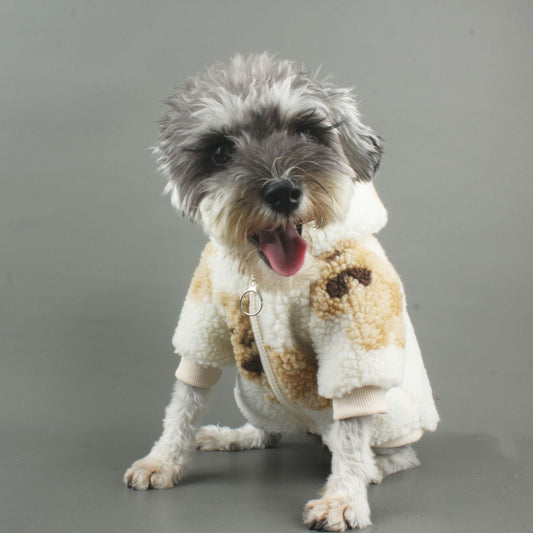 KFX-6456893 Cozy Cartoon Bear Coat for Dogs - Cotton Autumn & Winter Wear, Multiple Sizes Available
